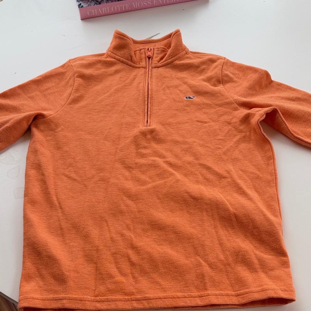 Kids Vineyard Vines Orange Half-Zip Sweater